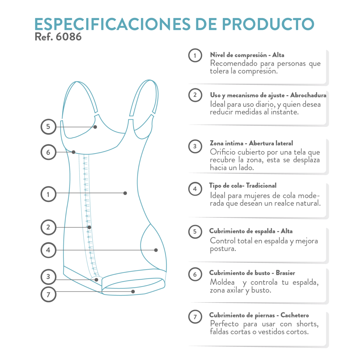 La faja colombiana moldeadora postquirúrgica es ideal también para uso diario o posparto ya que estiliza la figura al instante.