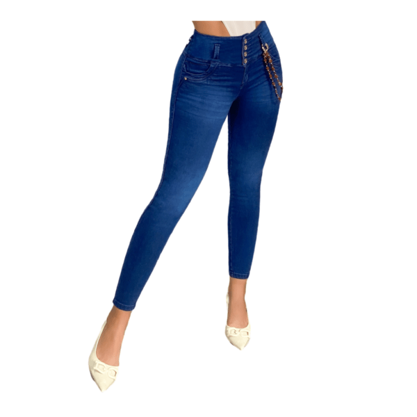 Los jeans colombianos con faja interna levanta glúteos crea una figura esbelta y sensual que roba miradas. Diseño de tiro alto.